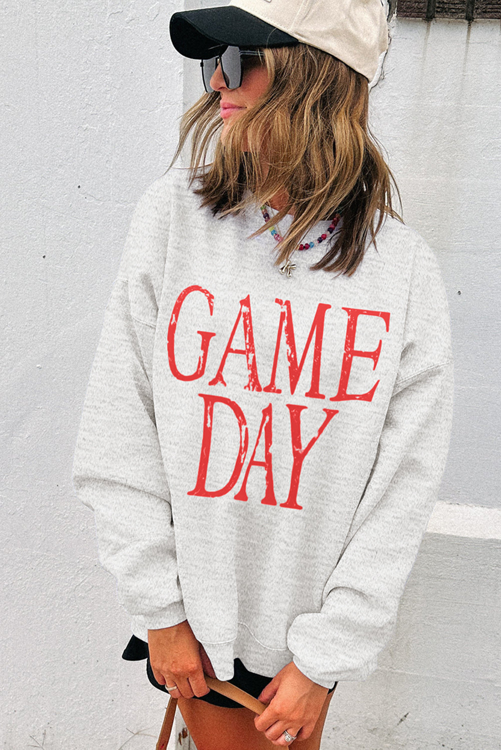 GAME DAY Vintage Washed Graphic Baggy Sweatshirt