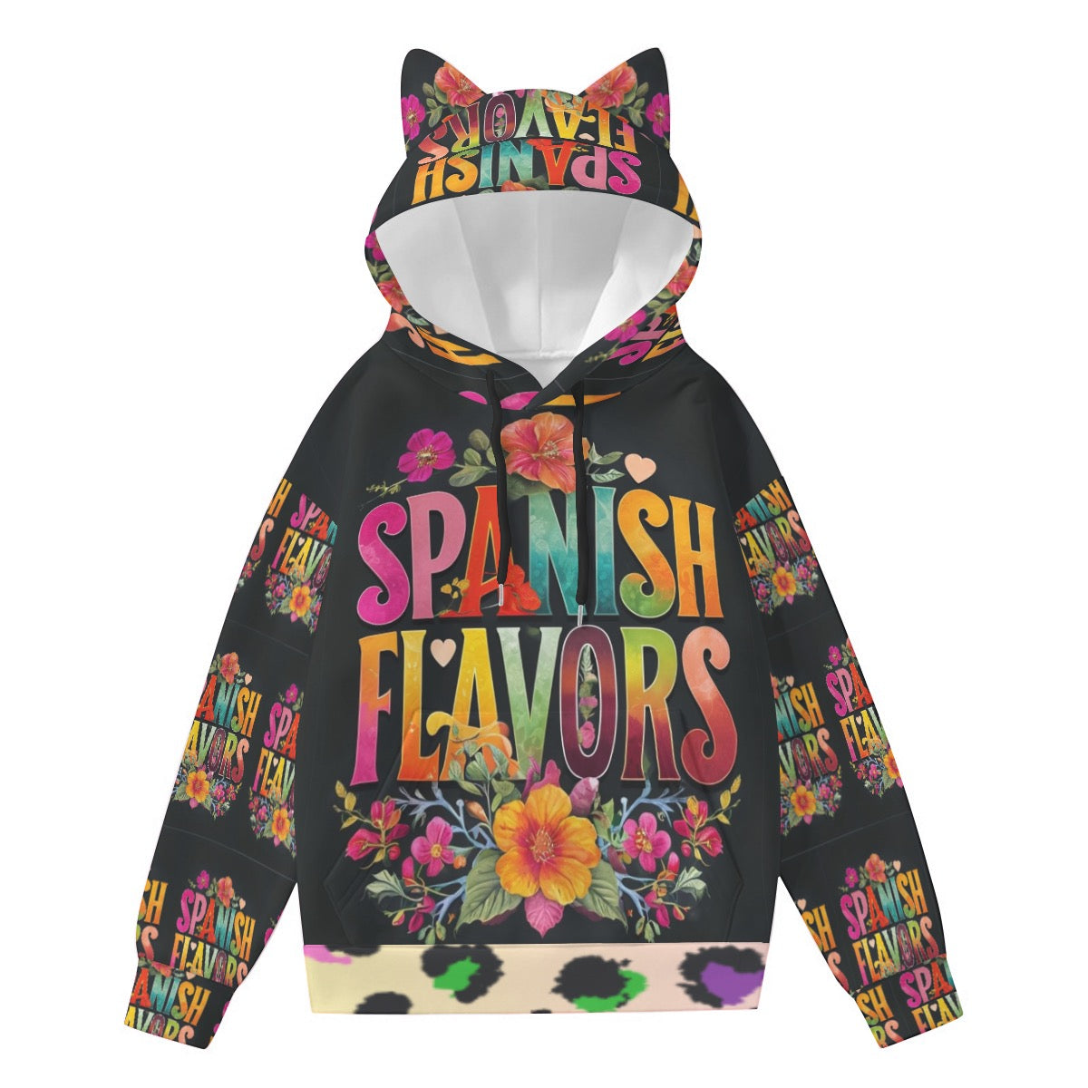 Spanish Flavors Hoodie With Decorative Ears
