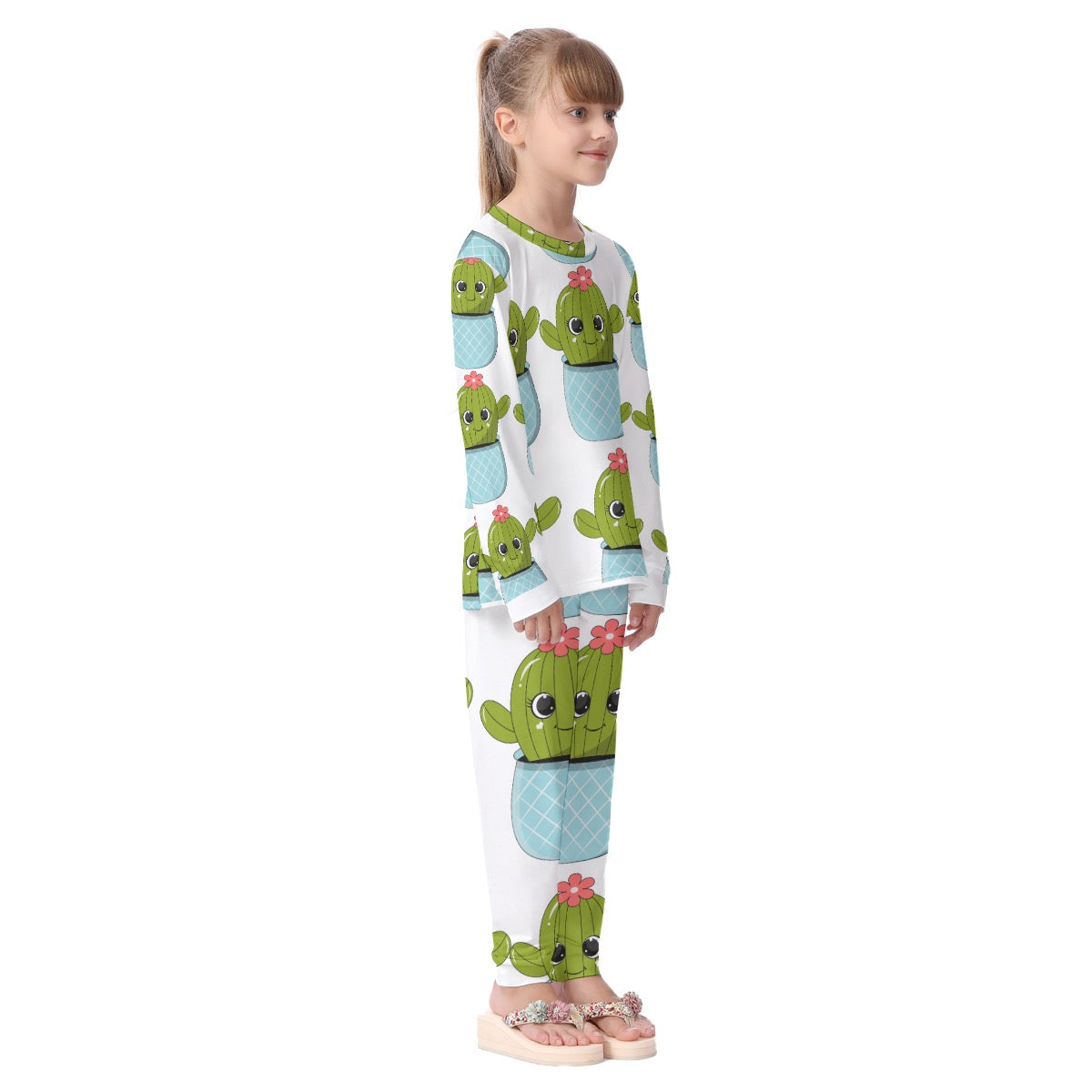 All-Over Cactus Print Kid's Pajamas Set