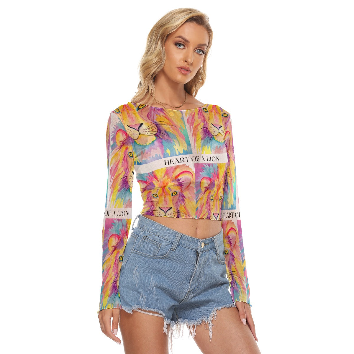 All-Over Print Women's Mesh Long Sleeves T-shirt