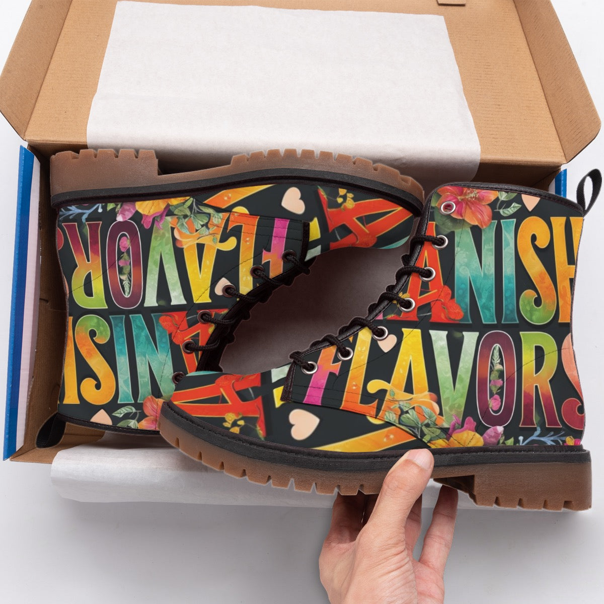 All-Over Print Men's Martin Short Boots