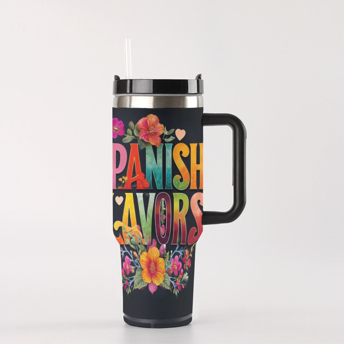 Spanish Tea Queen 40 oz Tumbler With Handle