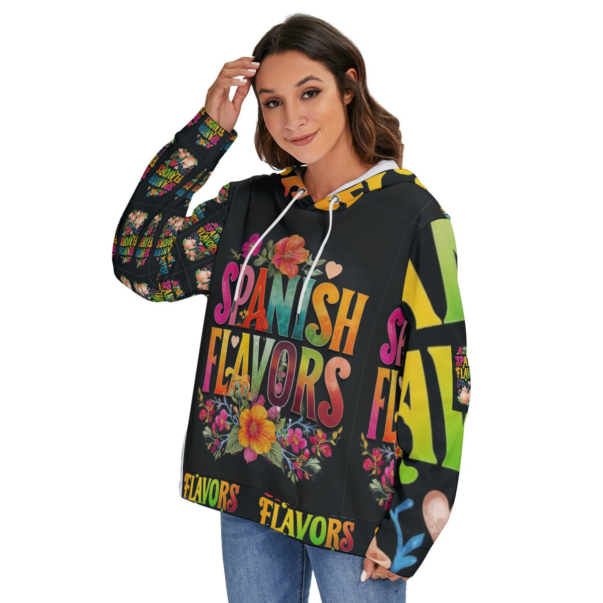 All-Over Print Women's Heavy Fleece Zip-on-the-Side Hoodie