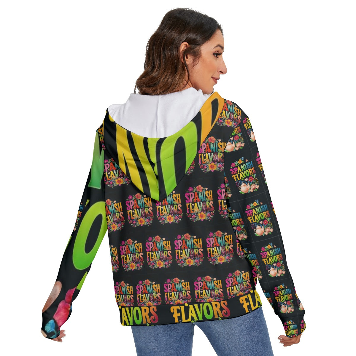 All-Over Print Women's Heavy Fleece Zip-on-the-Side Hoodie