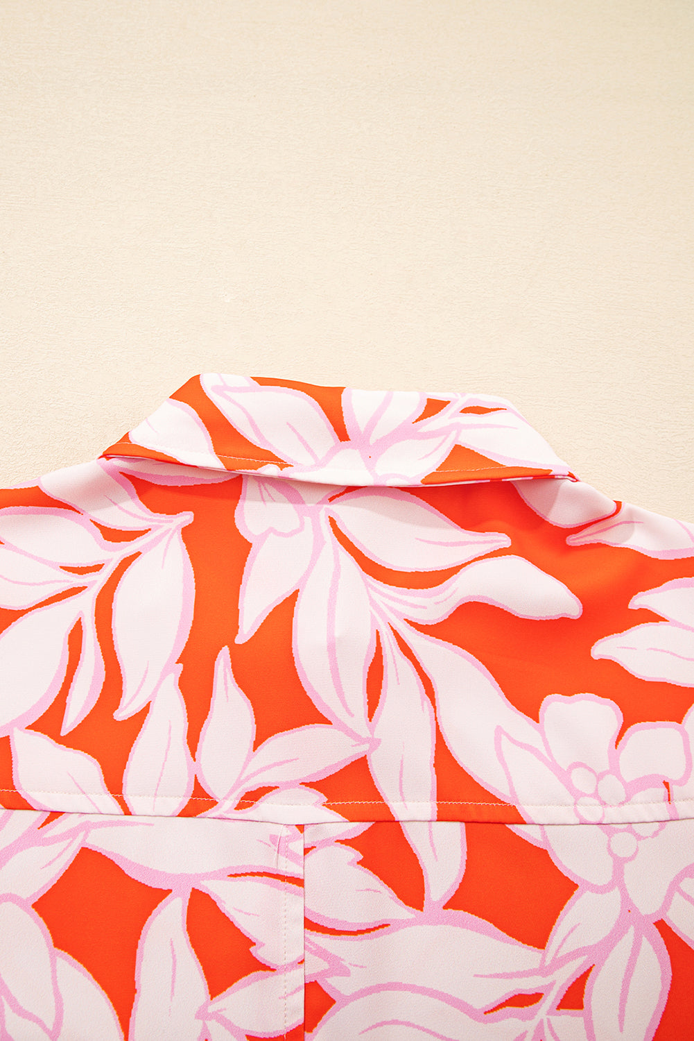 Botanical Blaze Print Single Chest Pocket Button Up Shirt