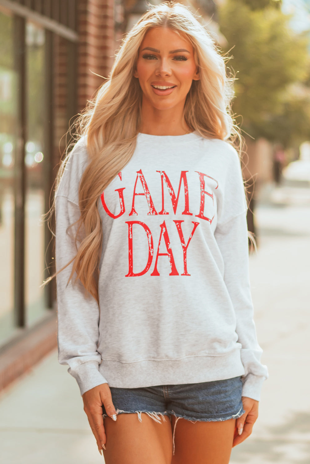 GAME DAY Vintage Washed Graphic Baggy Sweatshirt