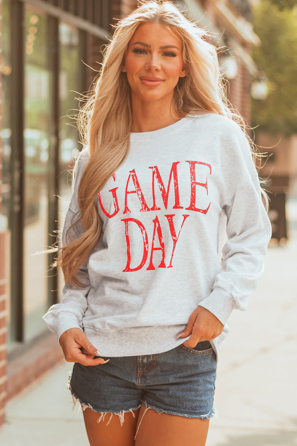 GAME DAY Vintage Washed Graphic Baggy Sweatshirt