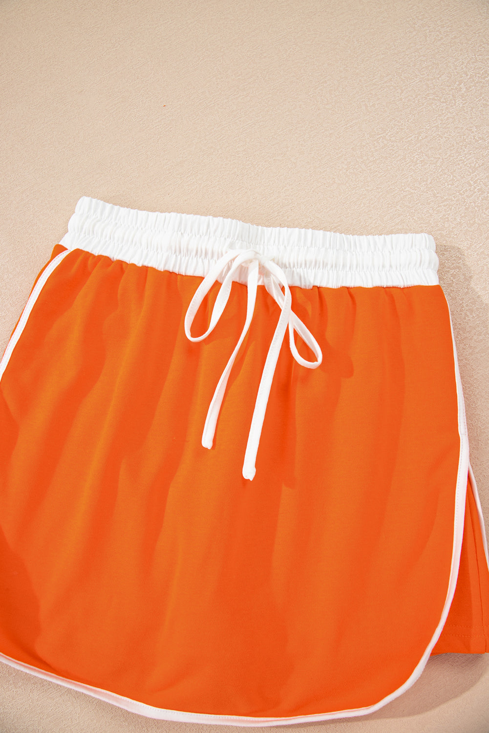 Fly Girl Varsity Stripe Detail Drop Shoulder Pullover Mini Skirt Set