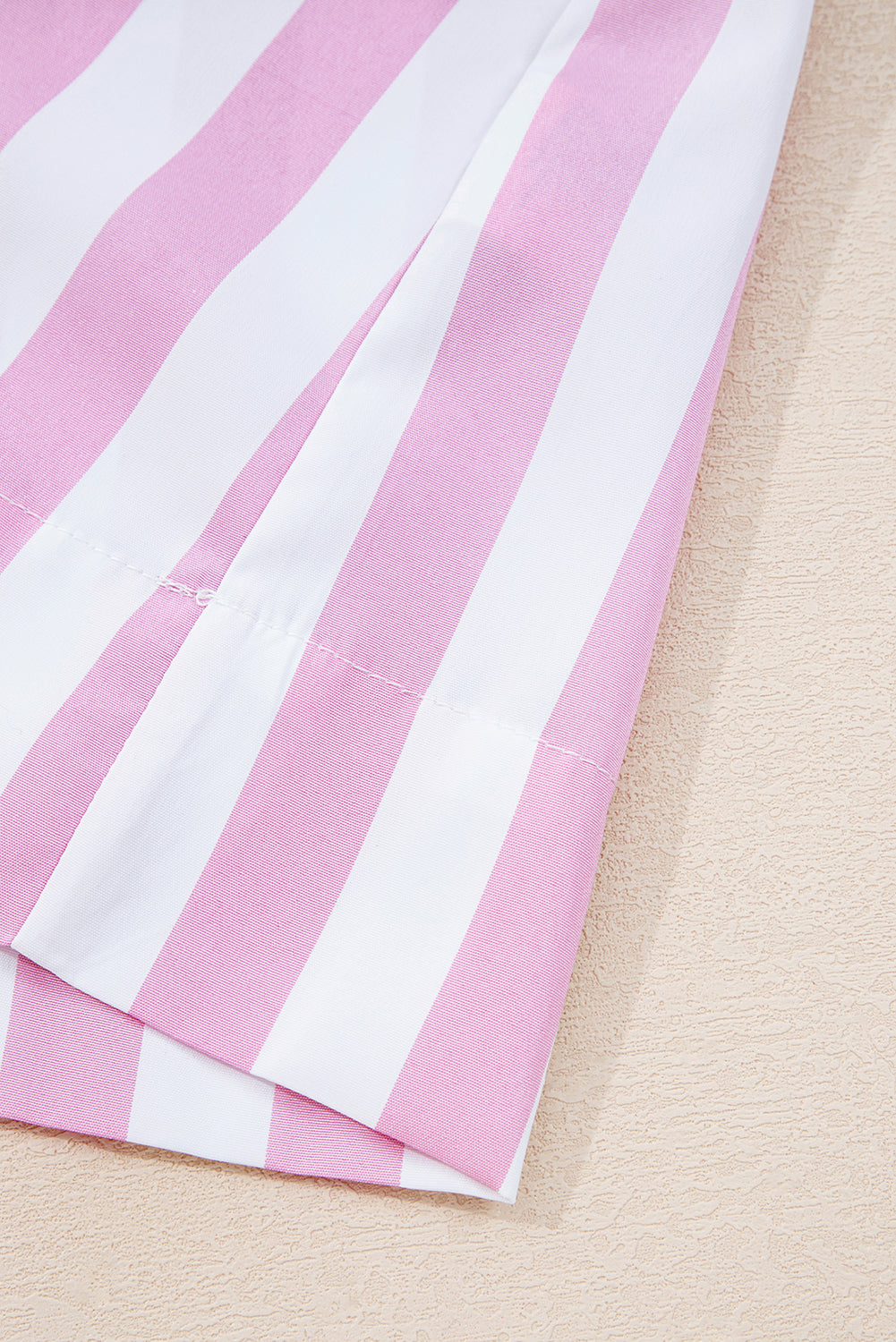 Cow Girl Stripe Bracelet Sleeve Buttons Loose Mini Dress