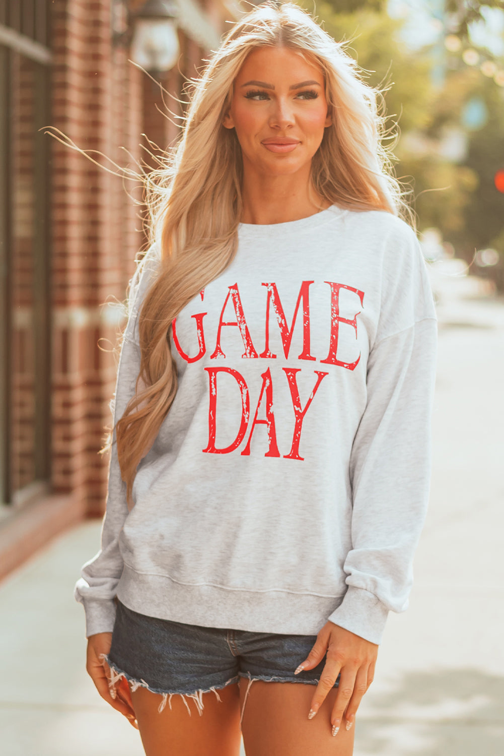 GAME DAY Vintage Washed Graphic Baggy Sweatshirt