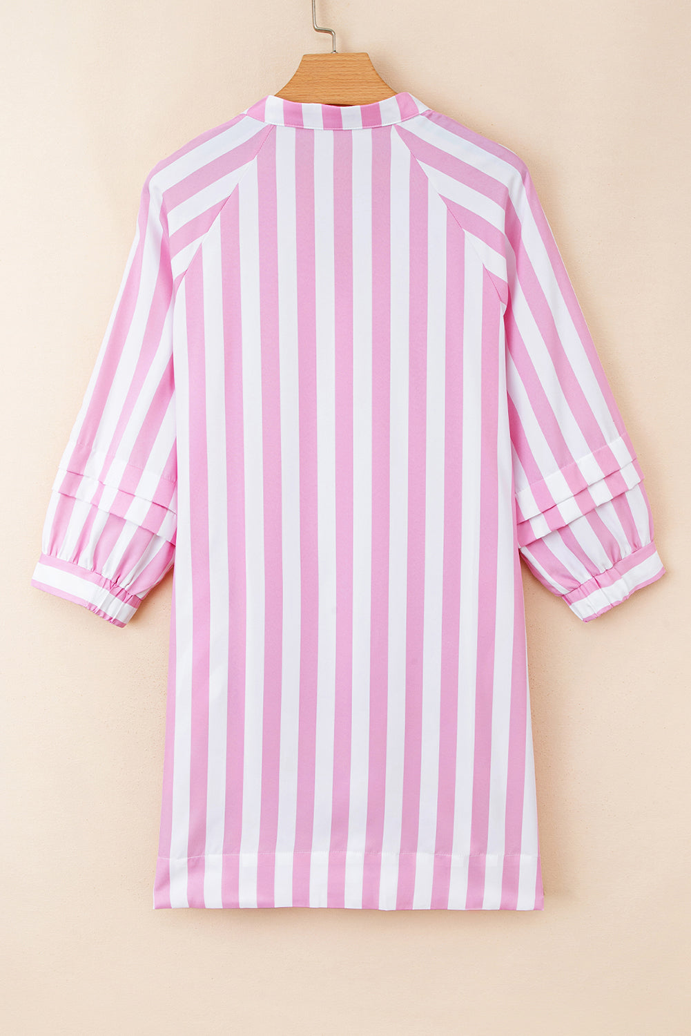 Cow Girl Stripe Bracelet Sleeve Buttons Loose Mini Dress