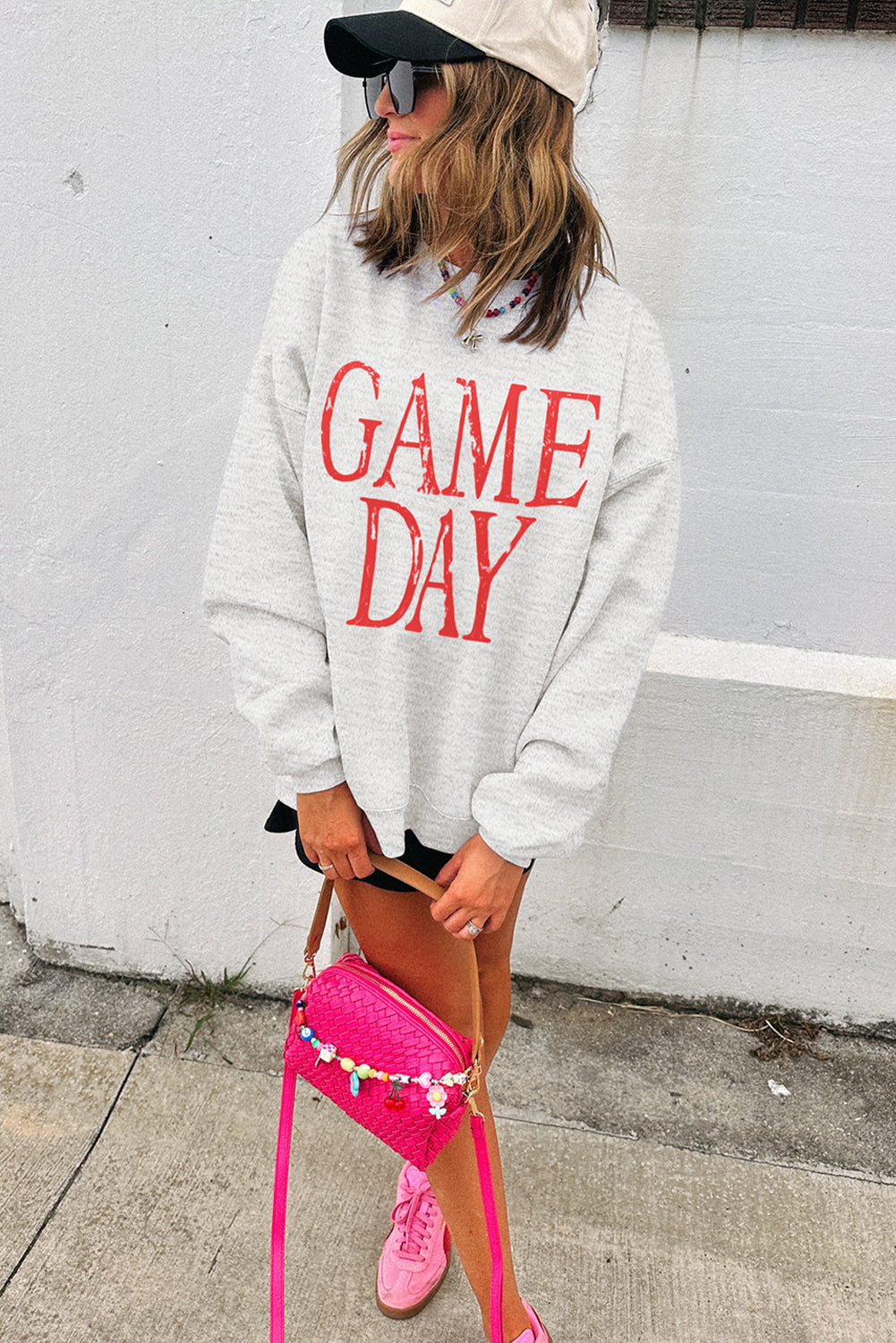 GAME DAY Vintage Washed Graphic Baggy Sweatshirt