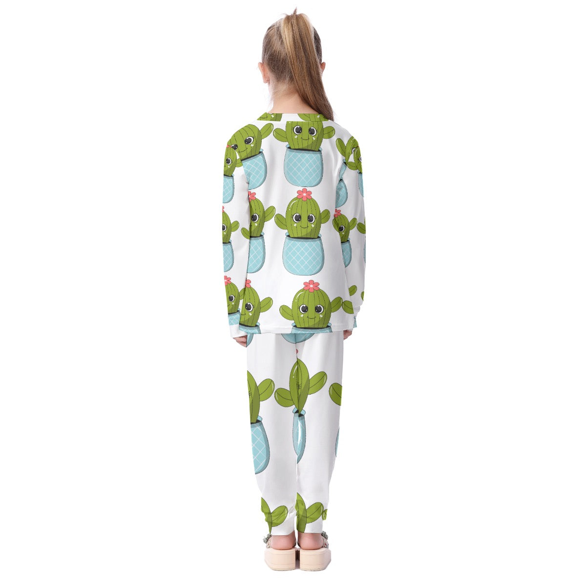 All-Over Cactus Print Kid's Pajamas Set