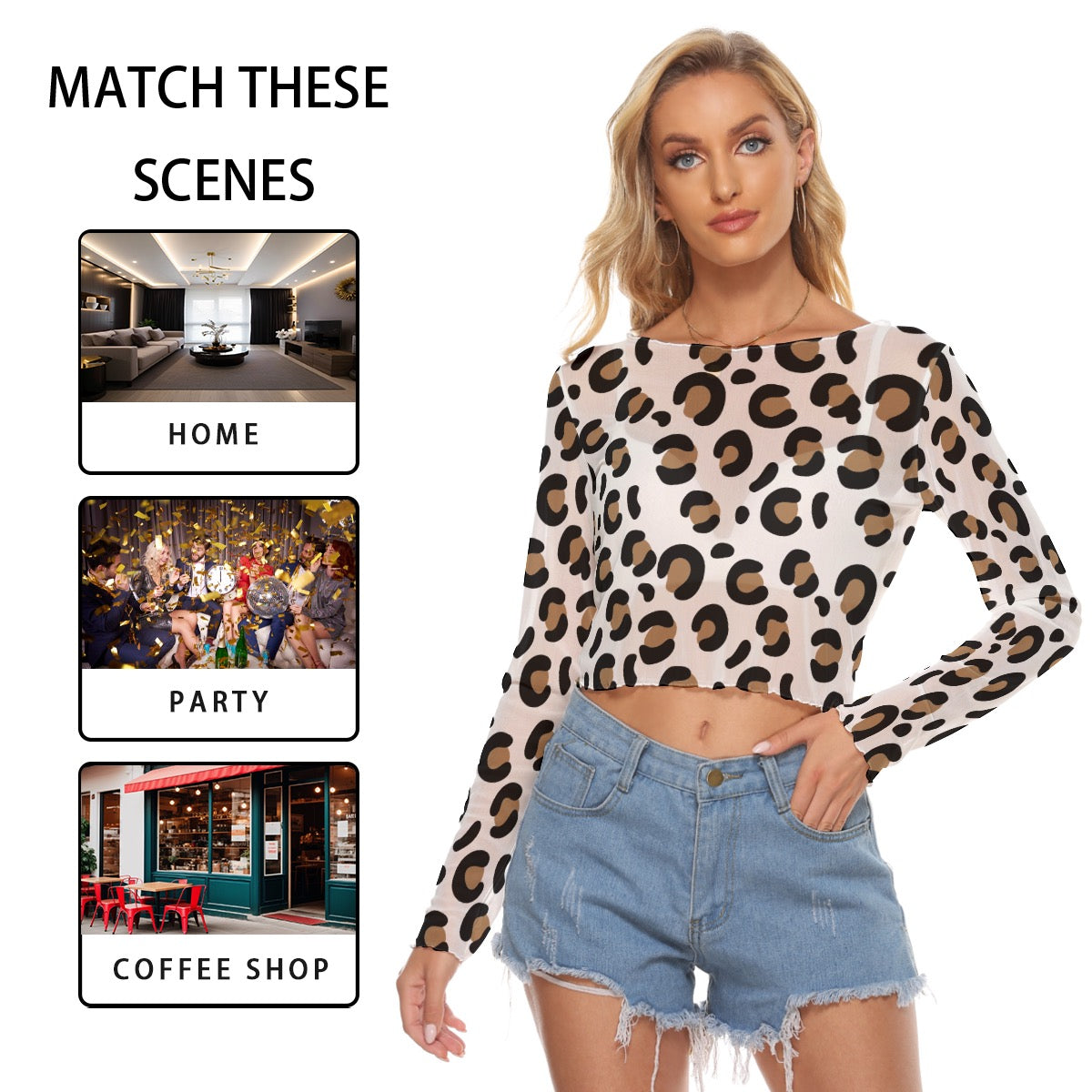 All-Over Print Women's Mesh Long Sleeves T-shirt
