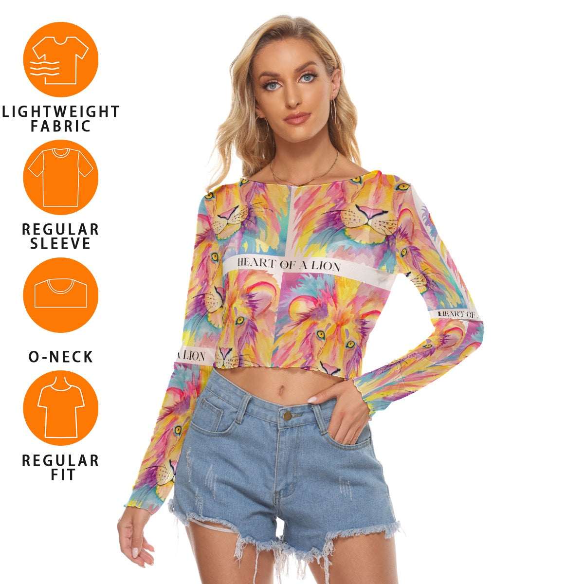All-Over Print Women's Mesh Long Sleeves T-shirt